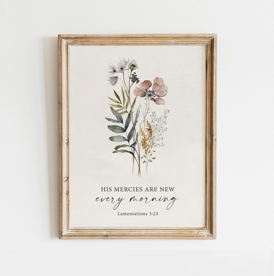 "His Mercies are New Every Morning" Wall Art (8x10)