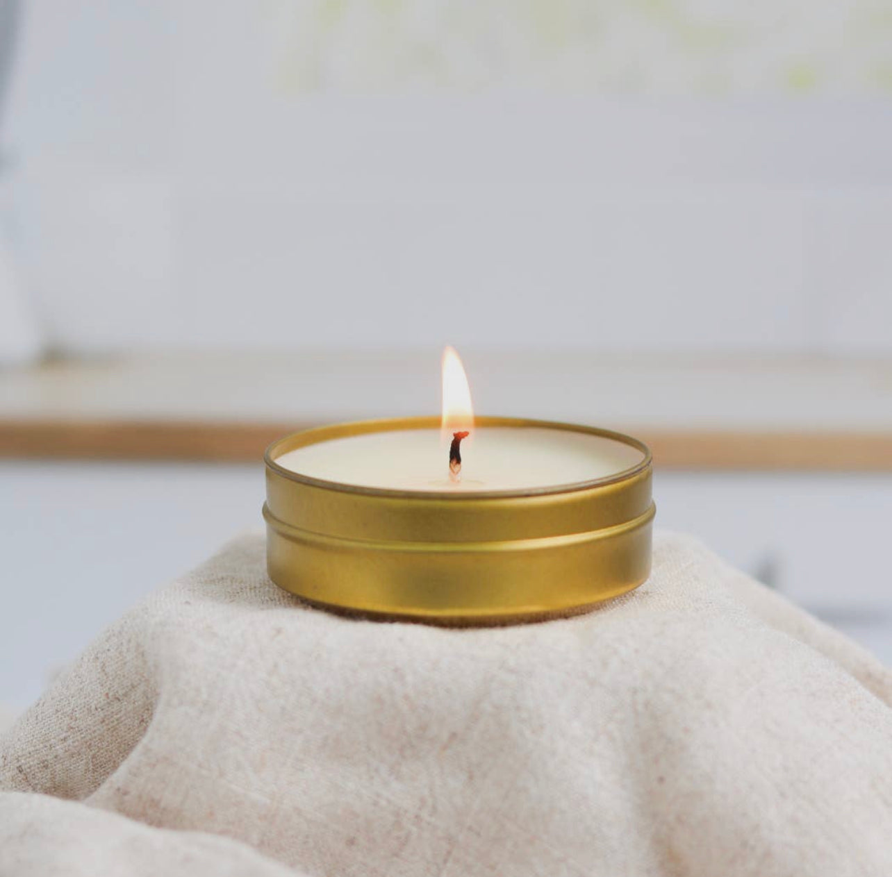 Plum + Cashmere Gold Tin Soy Candle